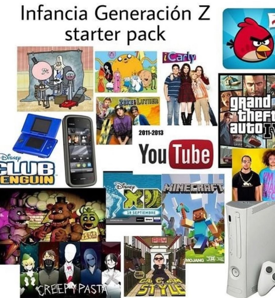 Infancia Generación Z starter pack