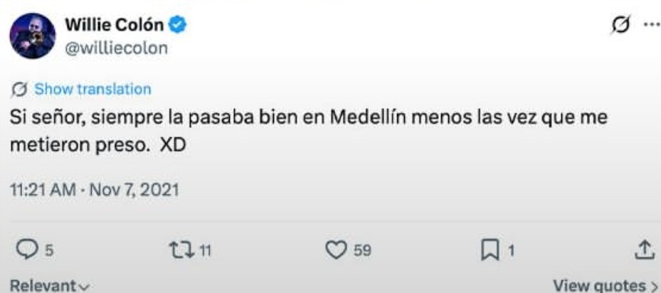 Si señor, siempre la pasaba bien en Medellín menos las veces que me metieron preso. XD