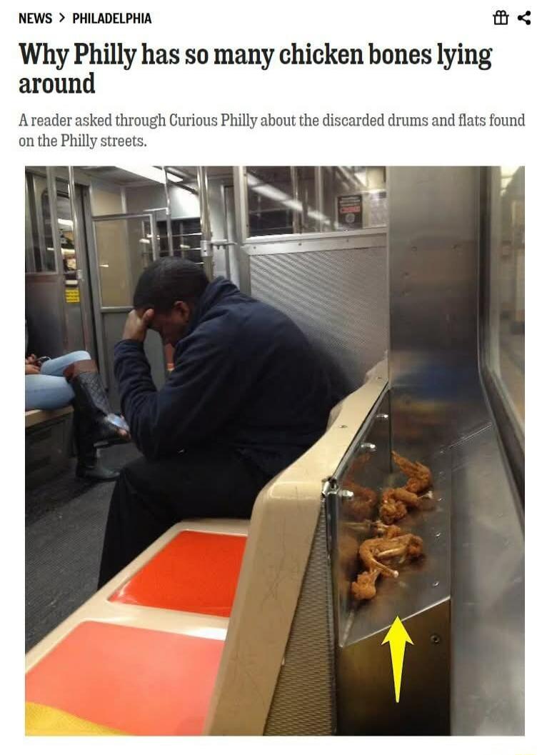 Why Philly has so many chicken bones lying around
A reader asked through Curious Philly about the discarded drums and flats found on the Philly streets.