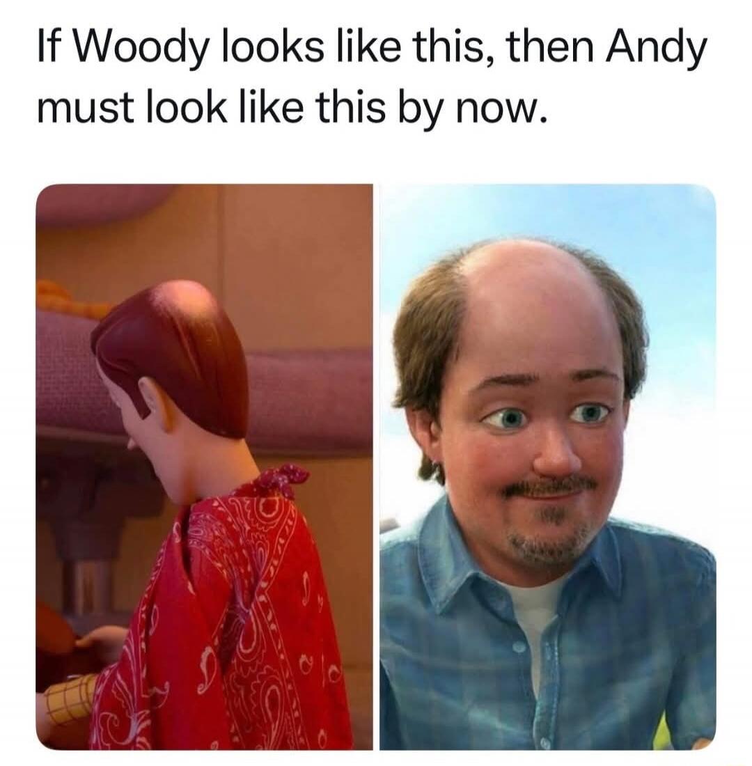 If Woody looks like this, then Andy must look like this by now.