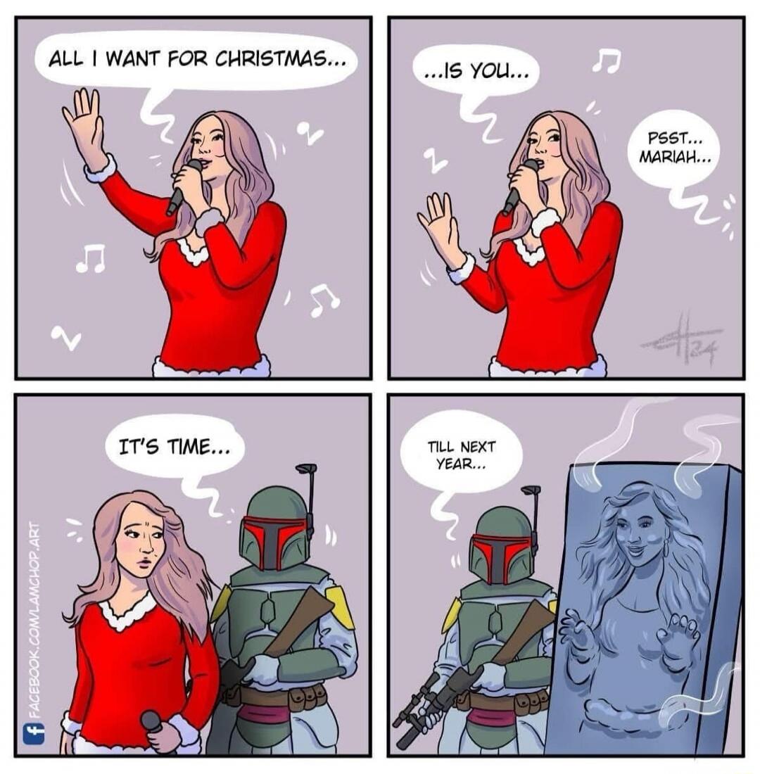 ALL I WANT FOR CHRISTMAS... IS YOU... PSST... MARI AH... IT'S TIME... TILL NEXT YEAR...