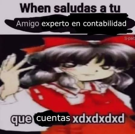 Cuando saludas a tu amigo experto en contabilidad que cuentas xdxdxd