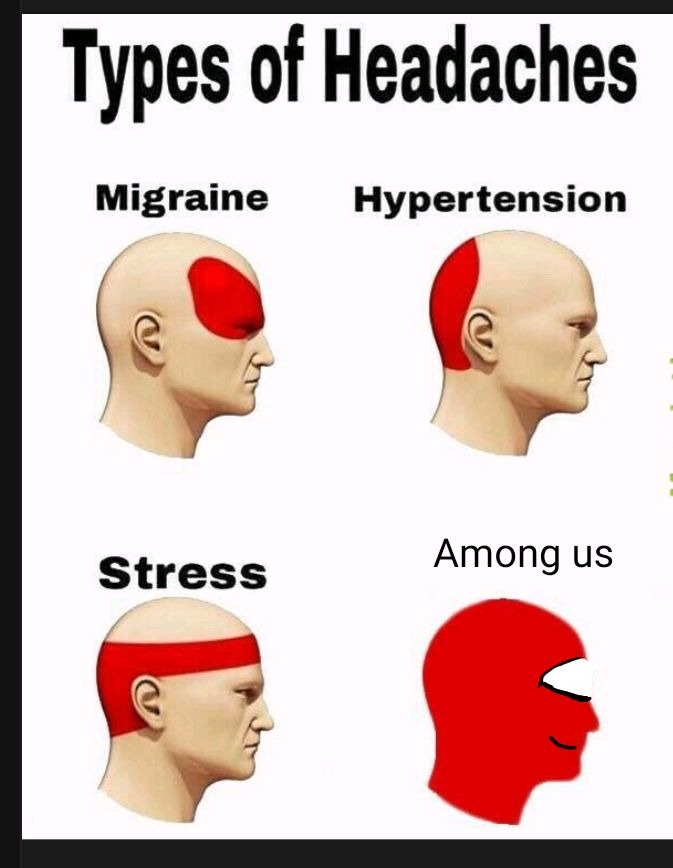 Types of Headaches
Migraine
Hypertension
Stress
Among us