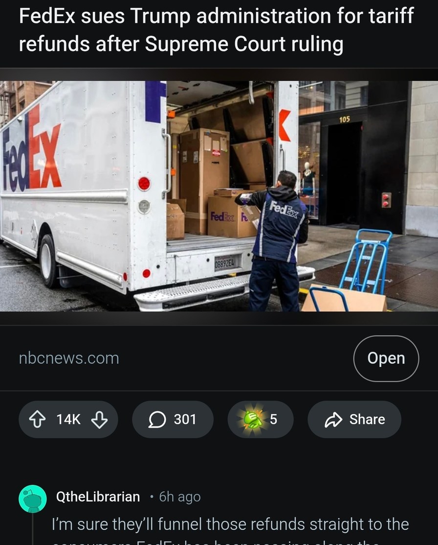 FedEx sues Trump administration for tariff refunds after Supreme Court ruling