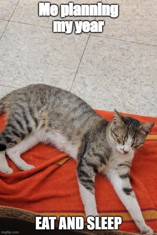 Me planning my year
EAT AND SLEEP