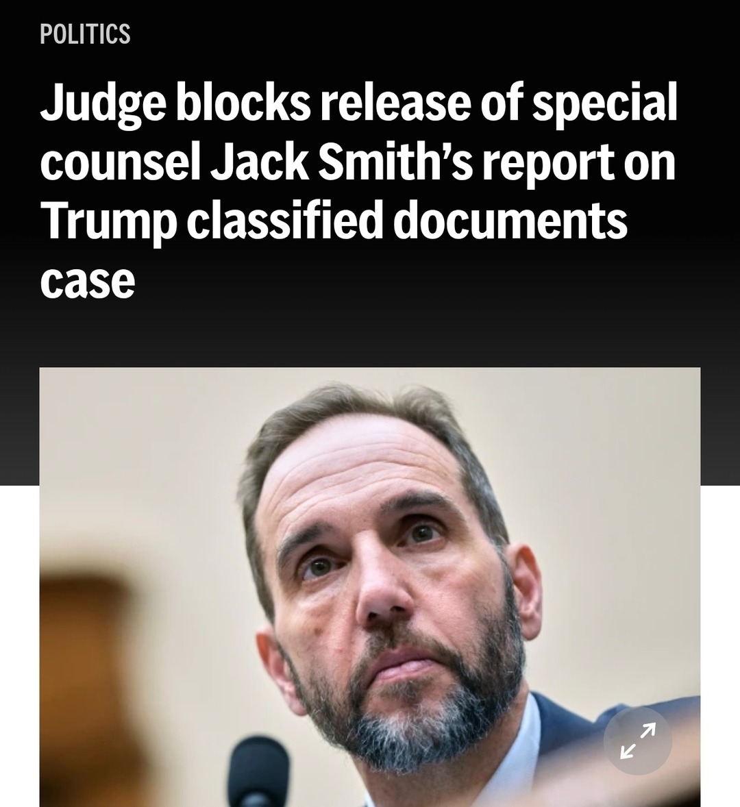POLITICS
Judge blocks release of special counsel Jack Smith’s report on Trump classified documents case