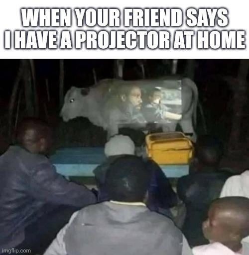 WHEN YOUR FRIEND SAYS I HAVE A PROJECTOR AT HOME