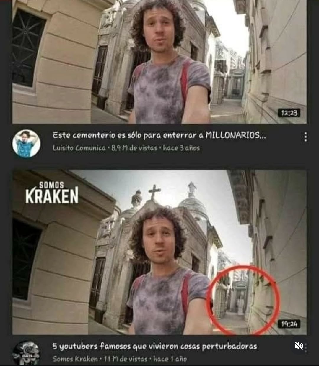 Este cementerio es sólo para enterrar a MILLONARIOS... | Luisito Comunica · 88.9M de vistas · hace 3 años
SOMOS KRAKEN | 5 youtubers famosos que vivieron cosas perturbadoras · Somos Kraken · 11.1M de vistas · hace 1 año