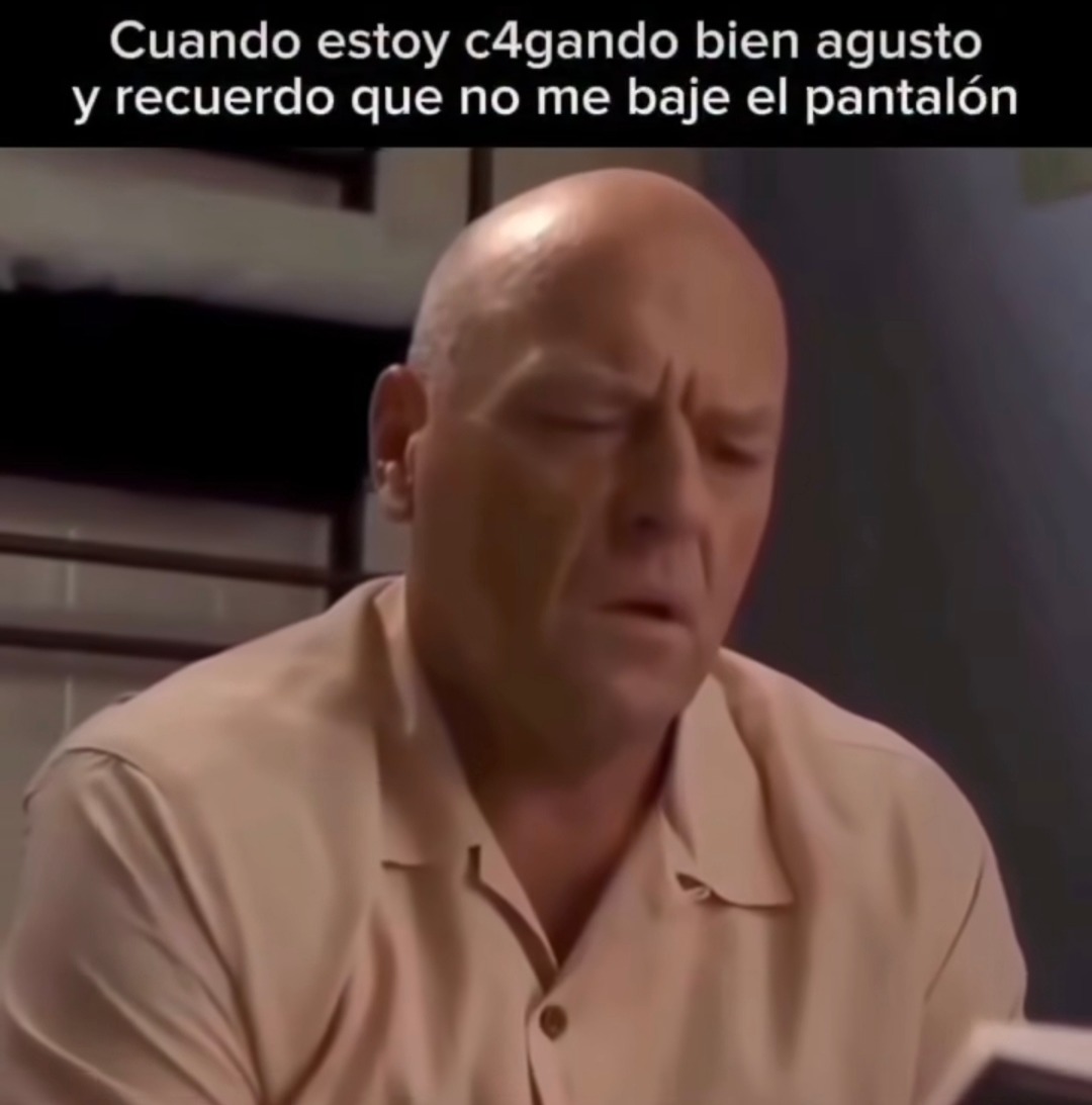 Cuando estoy c4gando bien agusto y recuerdo que no me baje el pantalón