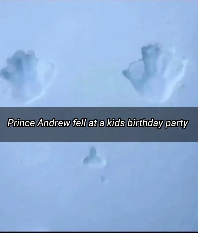 Prince Andrew fell at a kids birthday party