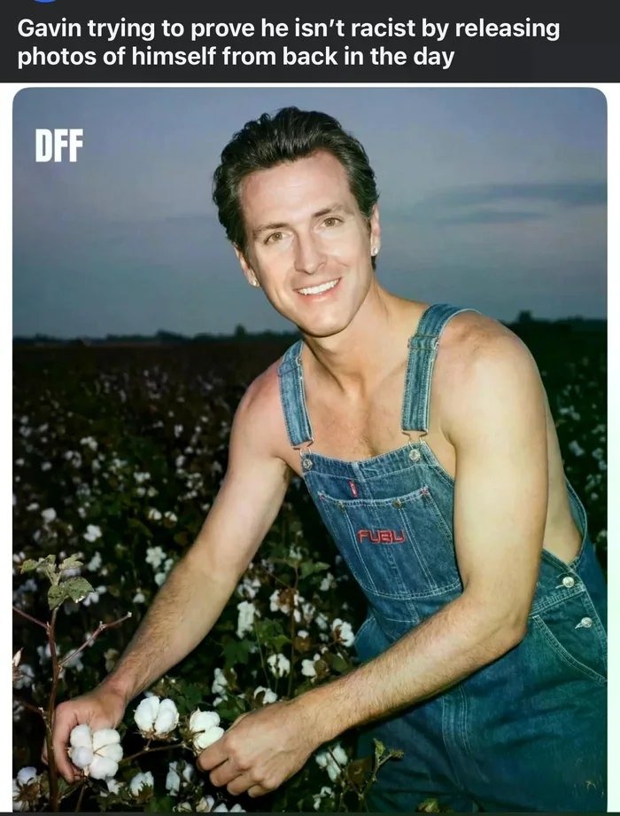 Gavin trying to prove he isn’t racist by releasing photos of himself from back in the day
DFF