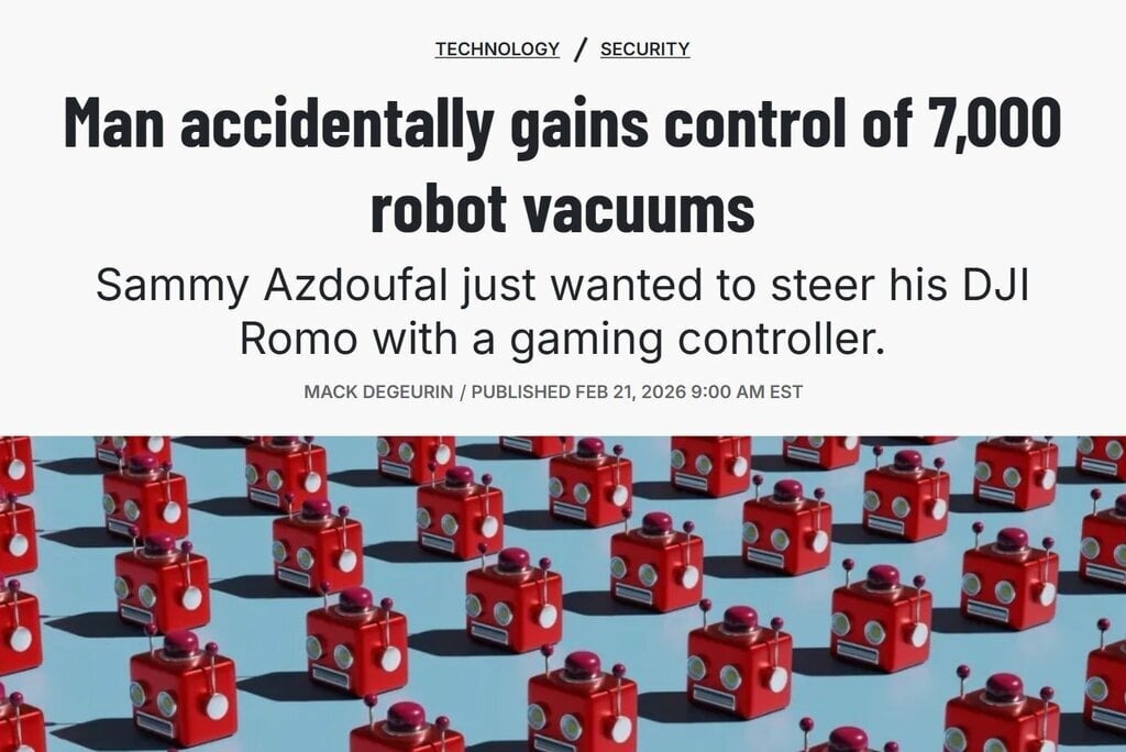 Man accidentally gains control of 7,000 robot vacuums Sammy Azdoulaf just wanted to steer his DJI Romo with a gaming controller.