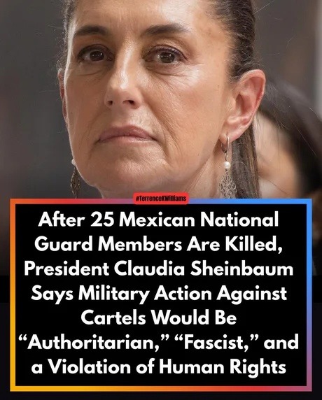 After 25 Mexican National Guard Members Are Killed, President Claudia Sheinbaum Says Military Action Against Cartels Would Be “Authoritarian,” “Fascist,” and a Violation of Human Rights
