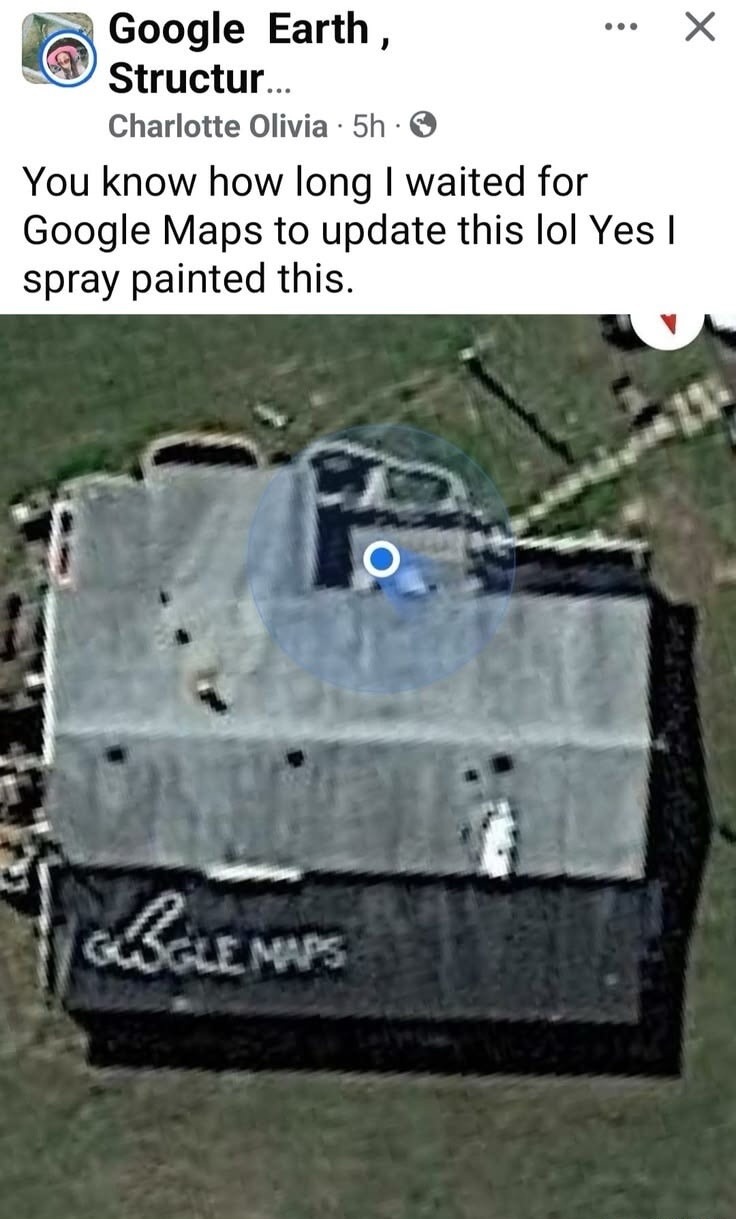 You know how long I waited for Google Maps to update this lol Yes I spray painted this.