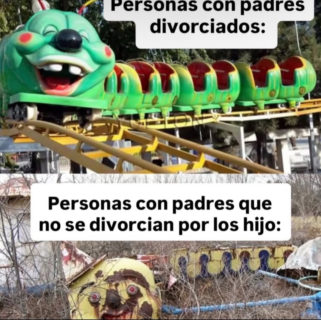 Personas con padres divorciados:

Personas con padres que no se divorcian por los hijo: