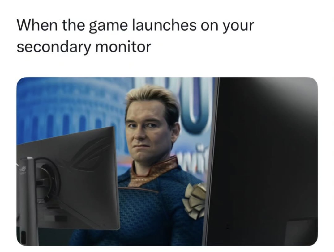 When the game launches on your secondary monitor