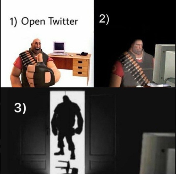 1) Open Twitter 2) 3)