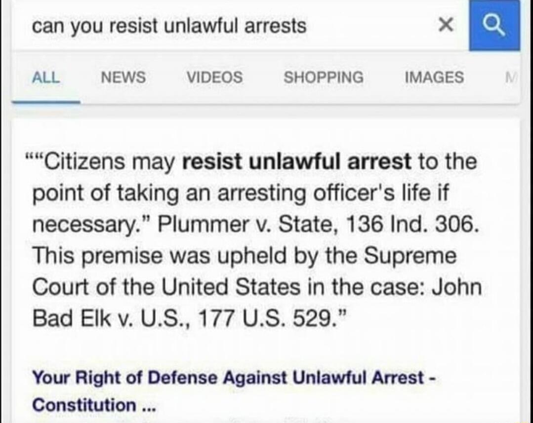 can you resist unlawful arrests


