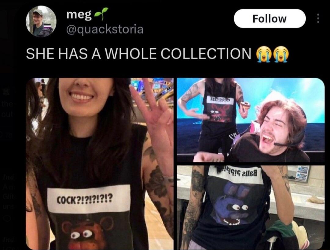 SHE HAS A WHOLE COLLECTION COCK?!?!?
