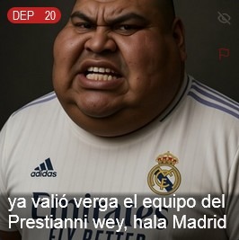 ya valió verga el equipo del Prestiani wey, hala Madrid
