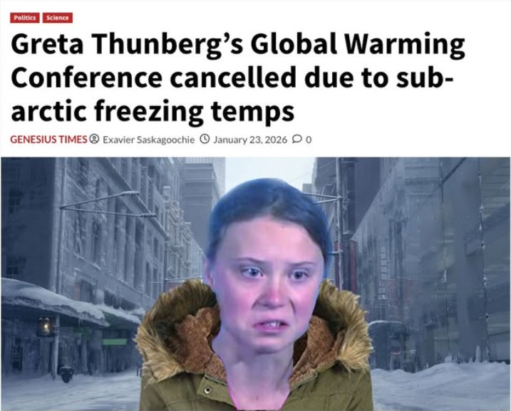 Greta Thunberg's Global Warming Conference cancelled due to sub-arctic freezing temps