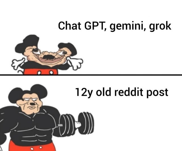 Chat GPT, gemini, grok

12y old reddit post