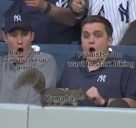 Bikers who want to take up piano
Pianists who want to start biking
Yamaha