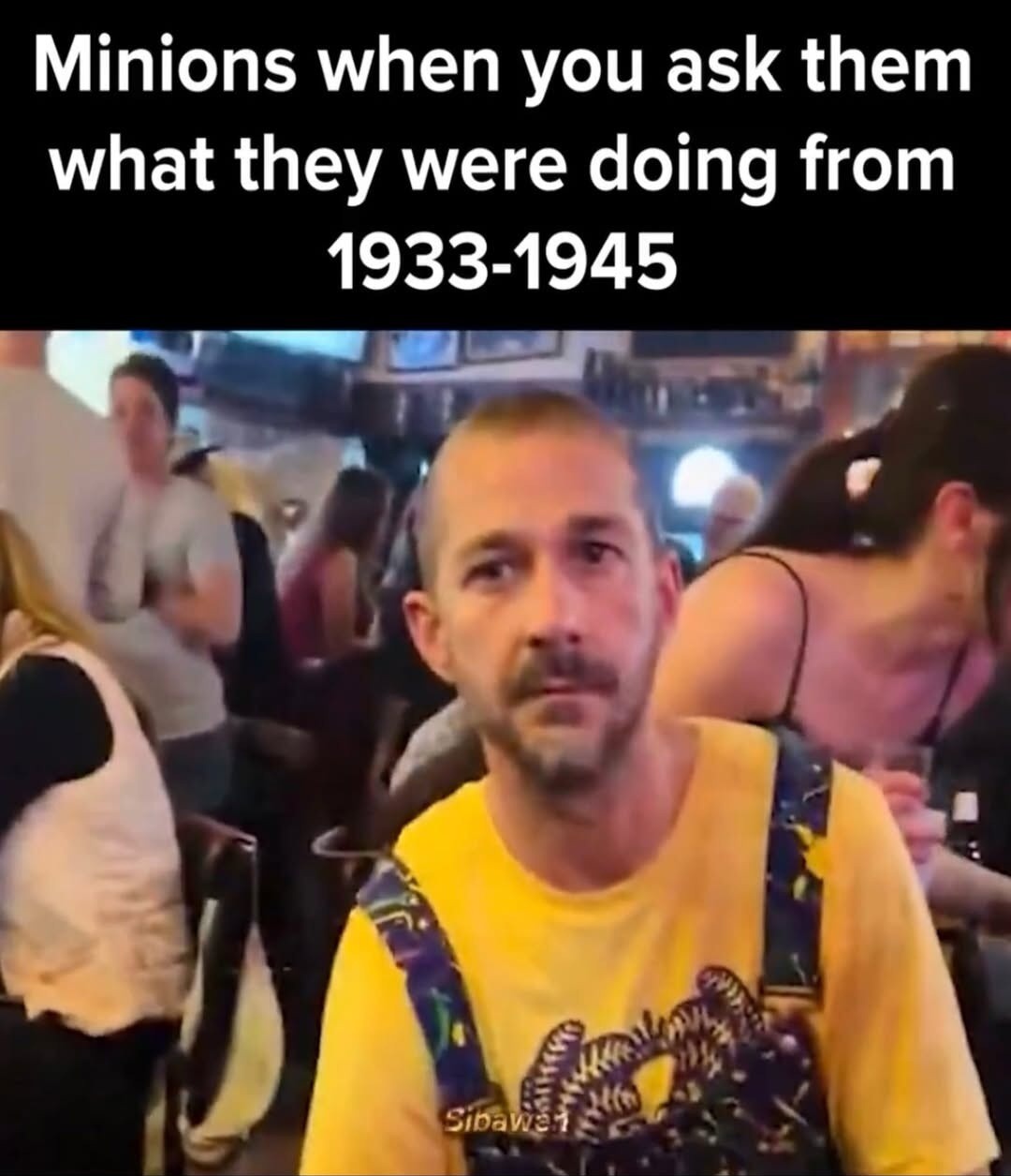 Minions when you ask them what they were doing from 1933-1945