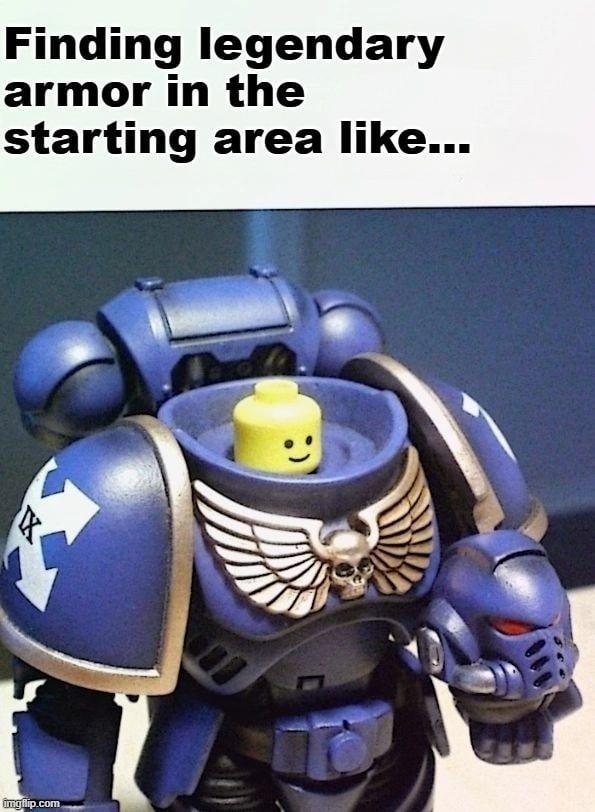 Finding legendary armor in the starting area like...