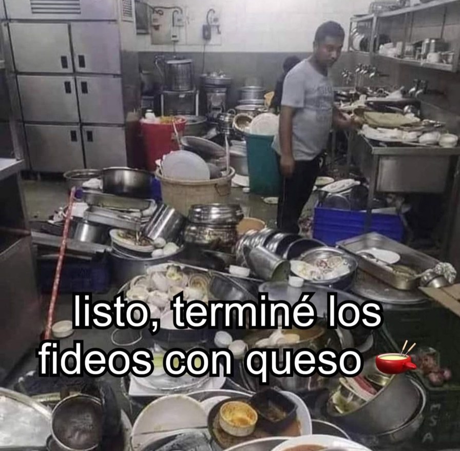 listo, terminé los fideos con queso