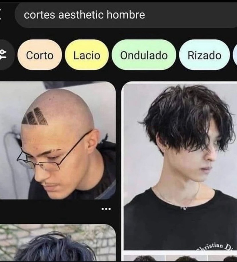 cortes aesthetic hombre
Corto
Lacio
Ondulado
Rizado