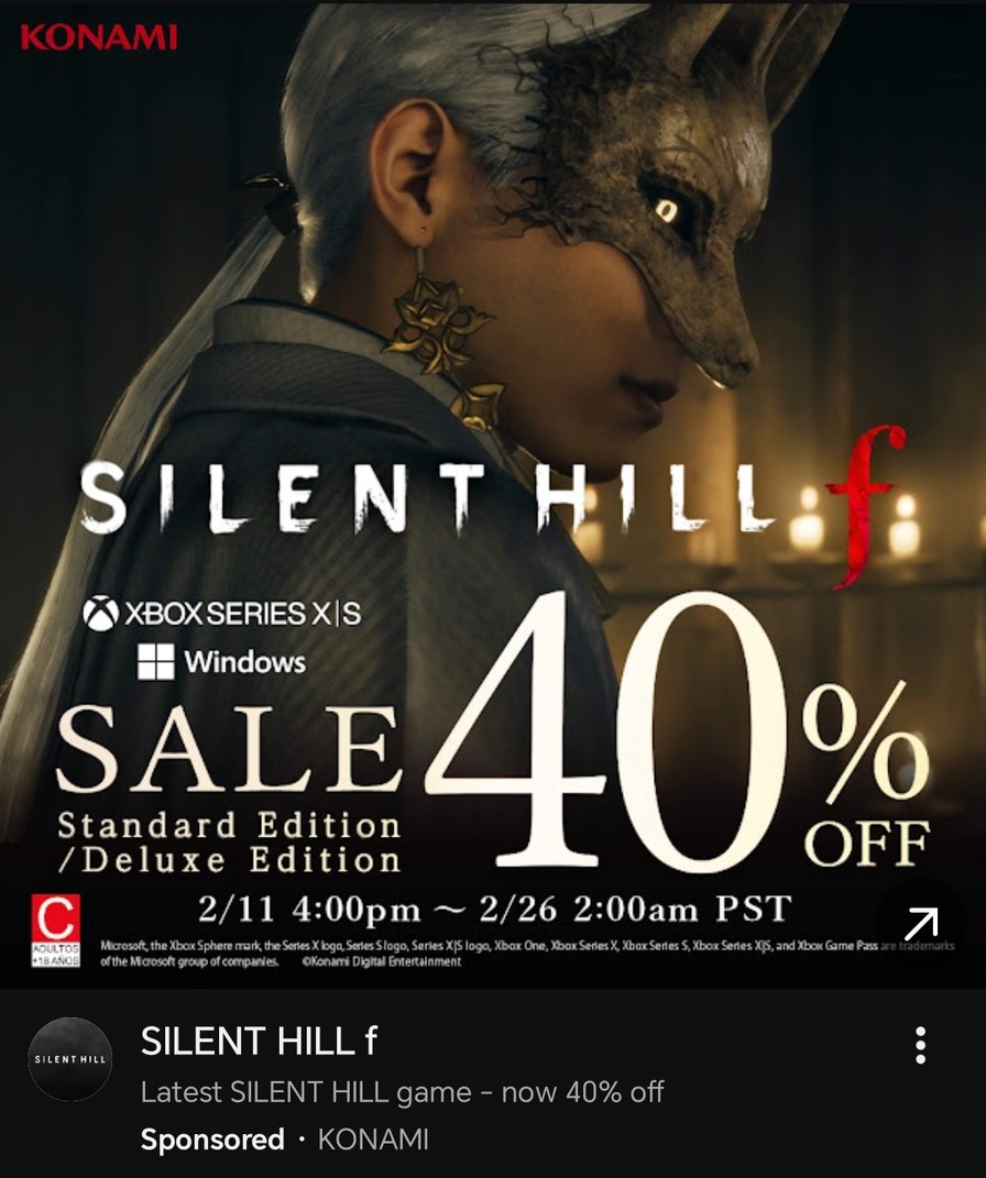 KONAMI SILENT HILL f SALE 40% OFF Xbox Series X|S Windows Standard Edition / Deluxe Edition