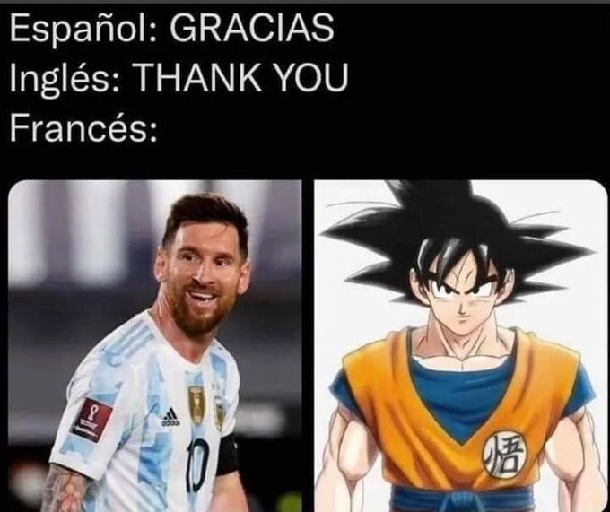 Español: GRACIAS Ingles: THANK YOU Francés: