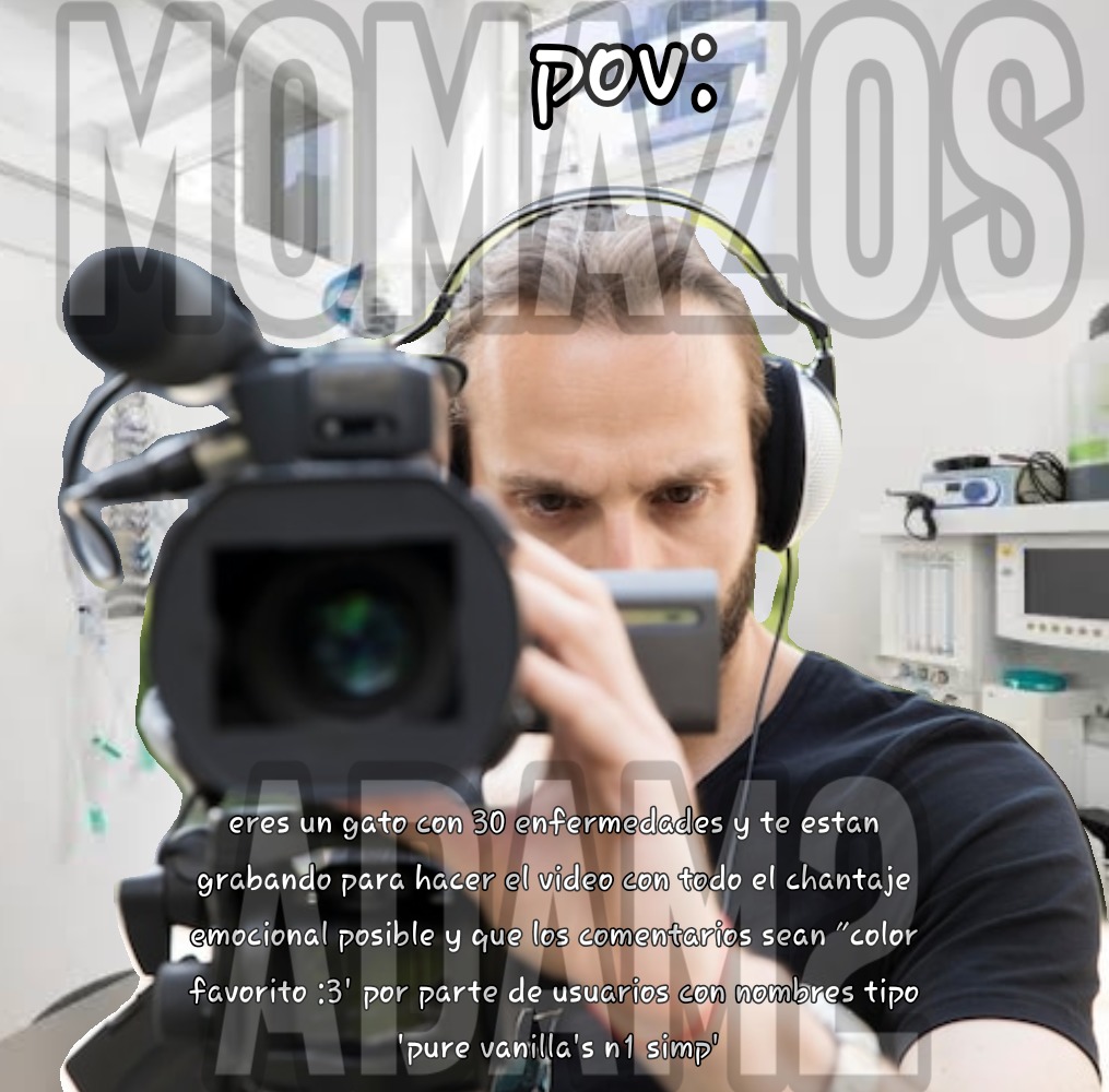 POV. eres un gato con 30 enfermedades y te están grabando para hacer el video con todo el chantaje emocional posible y que les comentarios sean 'color favorito :3' por parte de usuarios con números tipo pure vanilla's n simp
