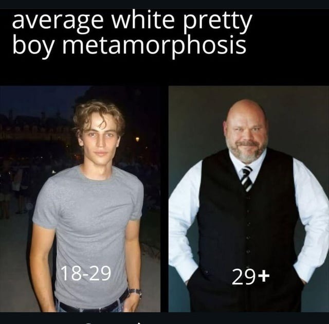 average white pretty boy metamorphosis
18-29    29+