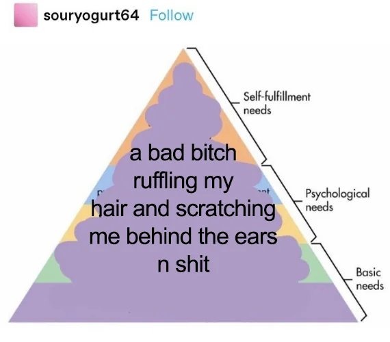 a bad bitch ruffling my hair and scratching me behind the ears n shit