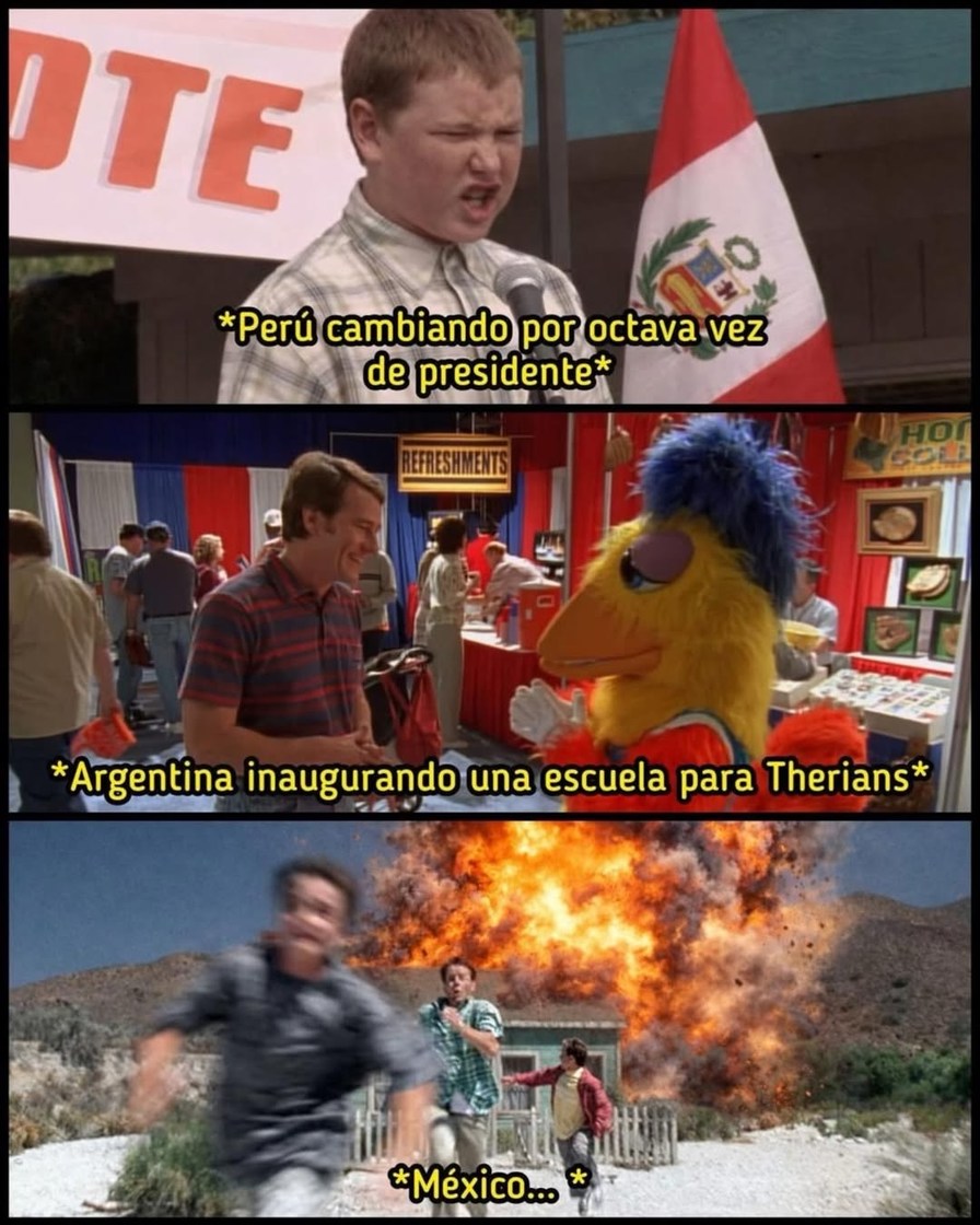*Perú cambiando por octava vez de presidente*
*Argentina inaugurando una escuela para Therans*
*México...*