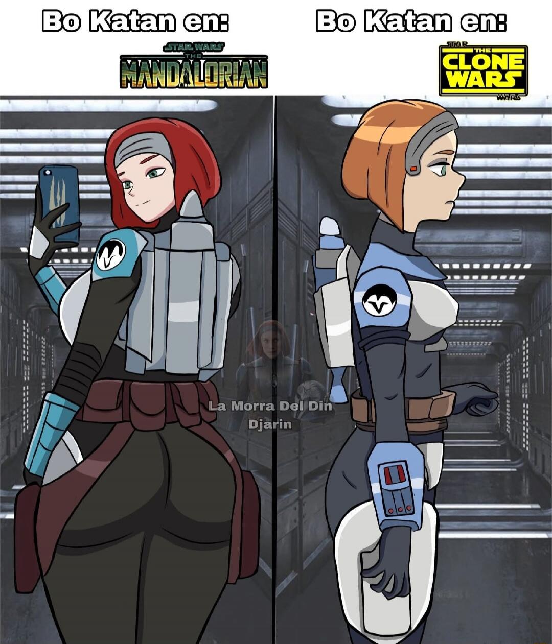 Bo Katan en: Mandalorian
Bo Katan en: Clone Wars
La Morra Del Din Djarin