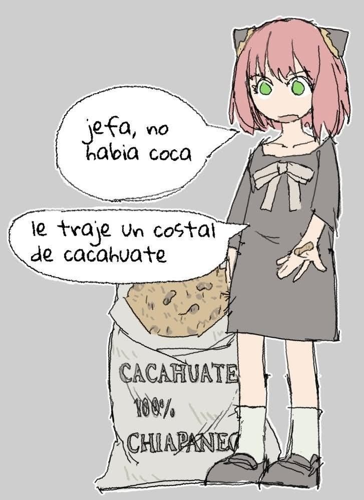 Jefa, no habia coca
Le traje un costal de cacahuate
