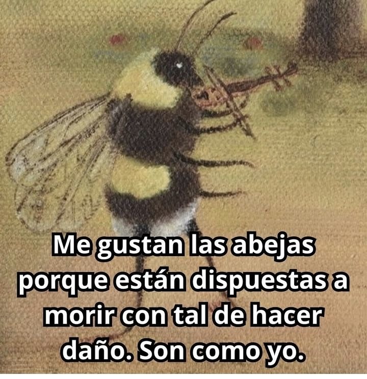 Me gustan las abejas porque están dispuestas a morir con tal de hacer daño. Son como yo.