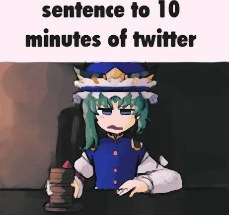 sentence to 10 minutes of twitter