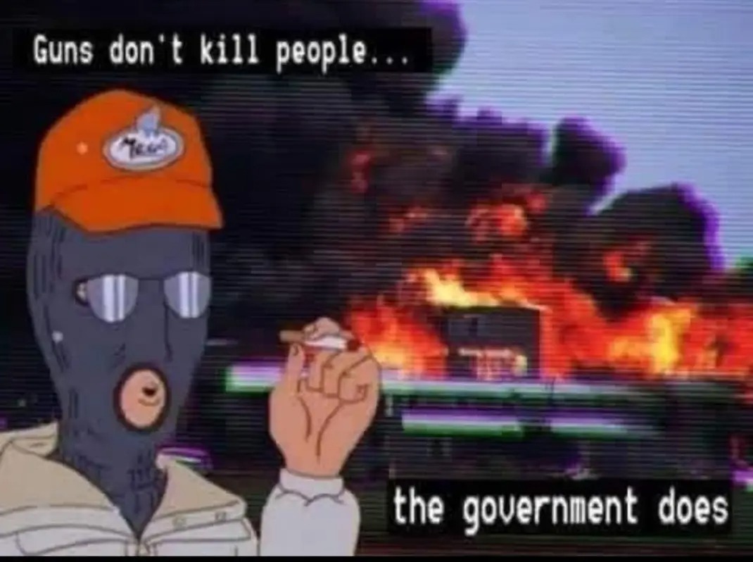 Guns don't kill people... the government does