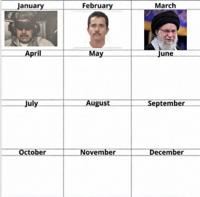 January February March
April May June
July August September
October November December