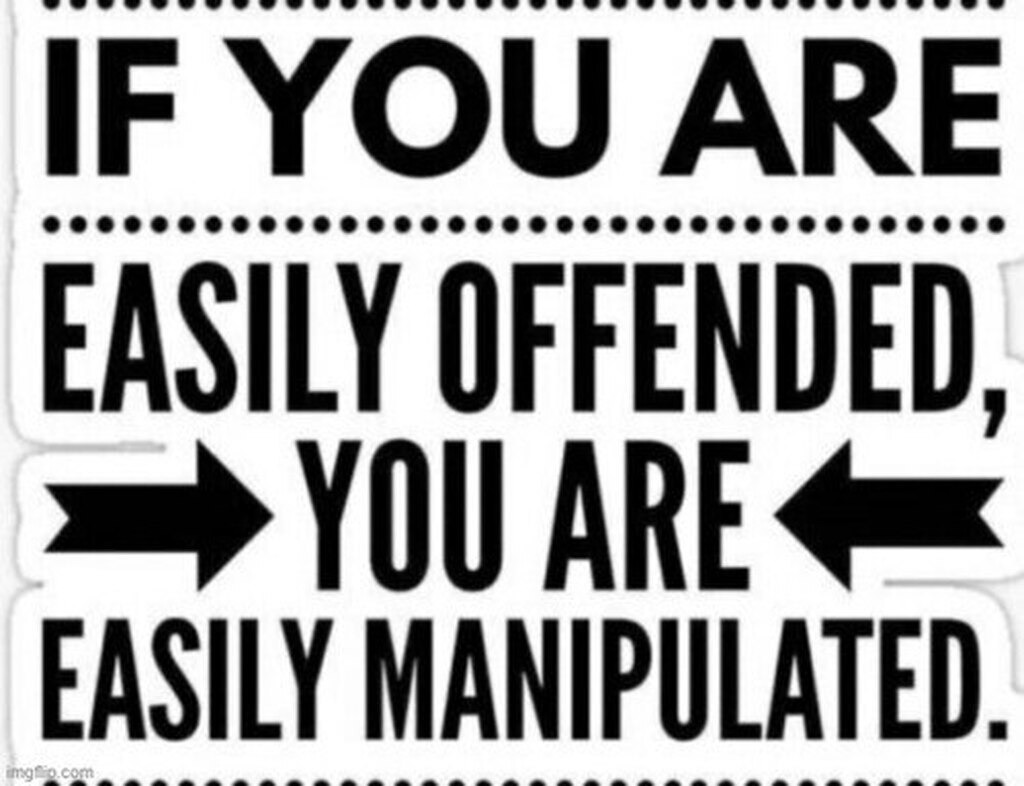 IF YOU ARE EASILY OFFENDED, YOU ARE EASILY MANIPULATED.