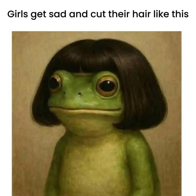 Girls get sad and cut their hair like this