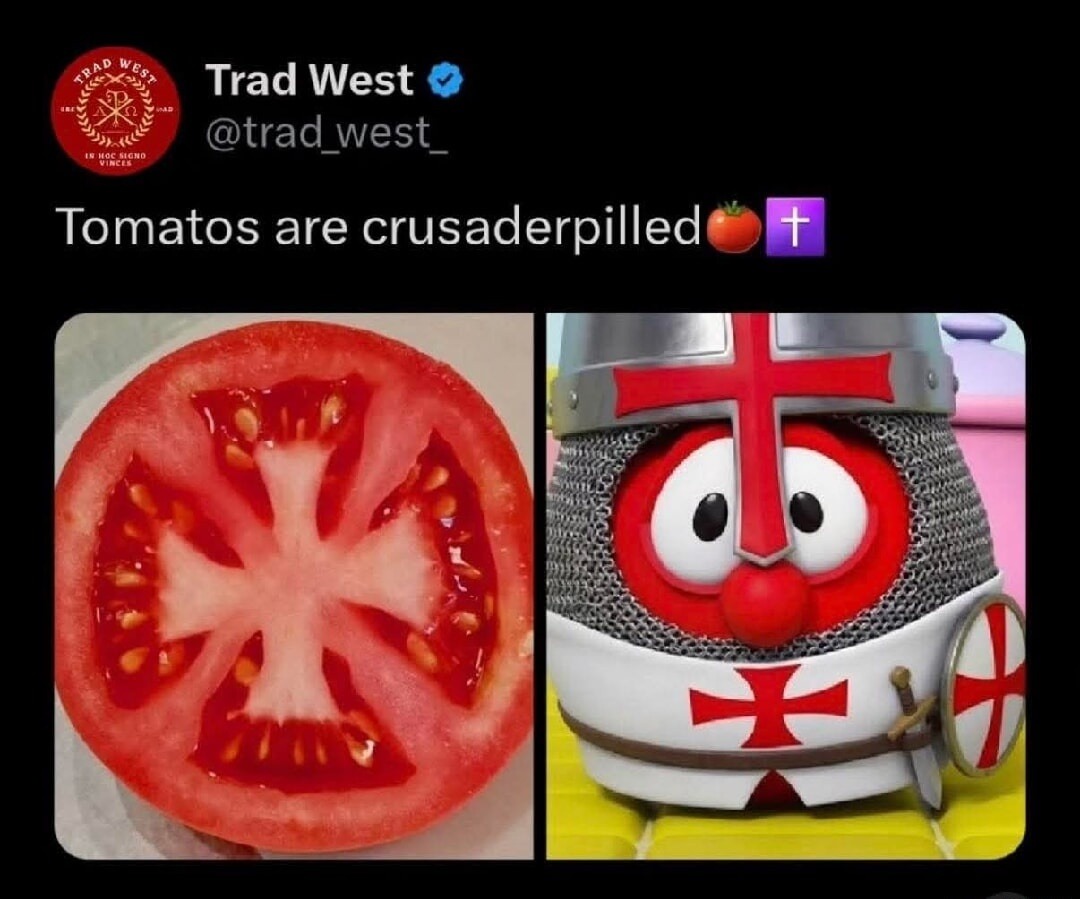 Tomatos are crusaderpilled 🍅✝️