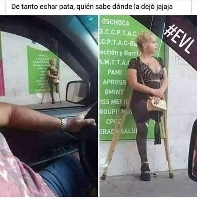 De tanto echar pata, quién sabe dónde la dejó jajaja