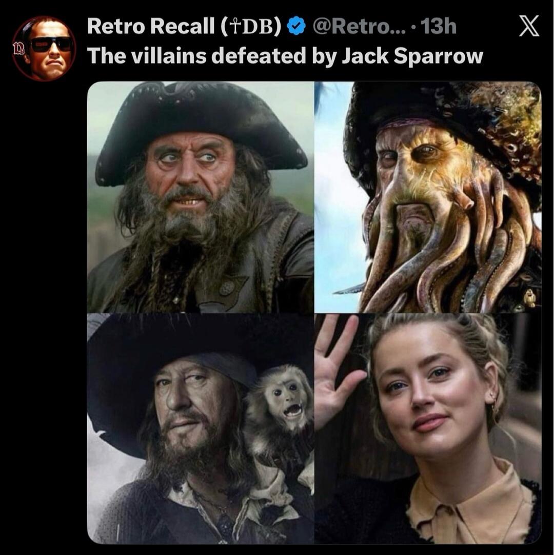 The villains defeated by Jack Sparrow