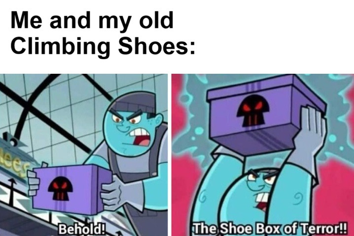 Me and my old Climbing Shoes: Behold! The Shoe Box of Terror!