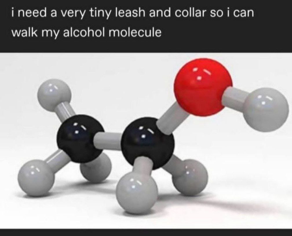i need a very tiny leash and collar so i can walk my alcohol molecule